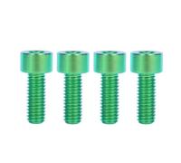Tornillo de titanio, 4 tornillos de titanio Ti, tornillo de columna M6, perno hexagonal Allen(Green,M6x16mm)