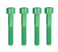 Tornillo de titanio, 4 tornillos de titanio Ti, tornillo de columna M6, perno hexagonal Allen(Green,M6x35mm)