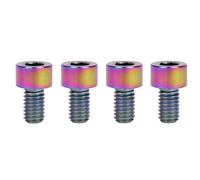 Tornillo de titanio, 4 tornillos de titanio Ti, tornillo de columna M6, perno hexagonal Allen(Ranibow,M6x10mm)