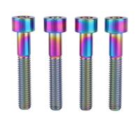 Tornillo de titanio, 4 tornillos de titanio Ti, tornillo de columna M6, perno hexagonal Allen(Ranibow,M6x35mm)