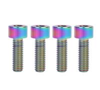 Tornillo de titanio, 4 tornillos de titanio Ti, tornillo de columna M6, perno hexagonal Allen(Ranibow,M6x18mm)