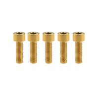 Tornillo de titanio DIN912 M8x15 20 25 30 35 40 45 50 60 70 mm con cabeza hueca hexagonal, paso 1,25 mm, paquete de 5(Gold,M8x25mm)