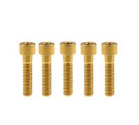 Tornillo de titanio DIN912 M8x15 20 25 30 35 40 45 50 60 70 mm con cabeza hueca hexagonal, paso 1,25 mm, paquete de 5(Gold,M8x35mm)