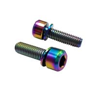 Tornillo de titanio M5 M6 M7 TC4 GR5, tornillo de cabeza hueca hexagonal con arandela, sujetador de aleación E007 (Mixed color,M5x18-10 pieces)
