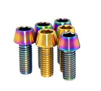Tornillo de titanio M5 M6 M8 M10 GR5, cabeza cónica y perno de cabeza hueca hexagonal, sujetador E011(Mixed color,M5x45-10 pieces)