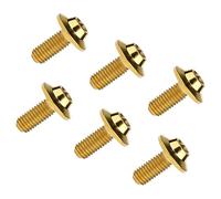 Tornillo de titanio M5 M6x10 12 15 20 25 30 35 mm T25 T30, tornillo de cabeza Torx for accesorios de motocicleta, paquete de 6(Gold,M5x10mm)