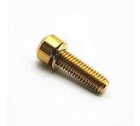 Tornillo de titanio M5 X 16 18 20mm, pernos Ti con arandela, columna de llave Allen/cono Hexagonal for vástago y vástago de bicicleta, 5 uds. Manillar(Gold-Column,M5x20mm)