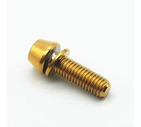 Tornillo de titanio M5 X 16 18 20mm, pernos Ti con arandela, columna de llave Allen/cono Hexagonal for vástago y vástago de bicicleta, 5 uds. Manillar(Gold-Cone,M5x20mm)