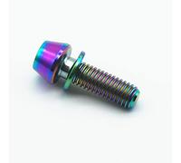 Tornillo de titanio M5 X 16 18 20mm, pernos Ti con arandela, columna de llave Allen/cono Hexagonal for vástago y vástago de bicicleta, 5 uds. Manillar(Multicolor-Cone,M5x16mm)