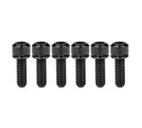 Tornillo de titanio M5x16/18/20 mm con cabeza hueca y arandela de titanio for potencia de bicicleta, paquete de 6(Black,M5x20mm)