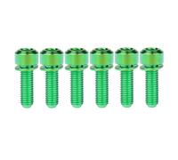 Tornillo de titanio M5x16/18/20 mm con cabeza hueca y arandela de titanio for potencia de bicicleta, paquete de 6(Green,M5x20mm)