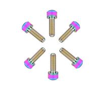 Tornillo de titanio M5x16/18/20 mm con cabeza hueca y arandela de titanio for potencia de bicicleta, paquete de 6(Rainbow,M5x18mm)