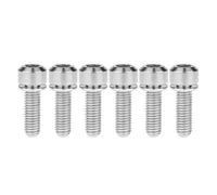 Tornillo de titanio M5x16/18/20 mm con cabeza hueca y arandela de titanio for potencia de bicicleta, paquete de 6(Titanium,M5x20mm)