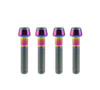 Tornillo de titanio M8x15 20 25 30 35 40 45 50 mm DIN912, cabeza cónica, paso de tornillo Allen 1,25 mm, paquete de 4(Rainbow,M8x40mm)