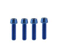 Tornillo de titanio M8x15 20 25 30 35 40 45 50 mm DIN912, cabeza cónica, paso de tornillo Allen 1,25 mm, paquete de 4(Blue,M8x30mm)