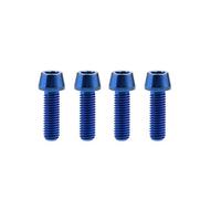 Tornillo de titanio M8x15 20 25 30 35 40 45 50 mm DIN912, cabeza cónica, paso de tornillo Allen 1,25 mm, paquete de 4(Blue,M8x25mm)
