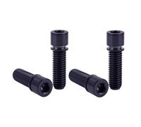 Tornillo de titanio, Perno de titanio M7 x 20 mm 25 mm con arandelas de cabeza Allen for vástago de bicicleta (4 unidades)(Black,M7X20mm)