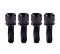 Tornillo de titanio, Tornillo de titanio for bicicleta M6x16, 18 mm, 20 mm, Allen, hexagonal, con arandela, tornillo Ti(Black,M6x18mm)