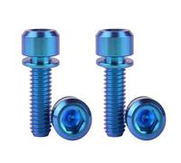 Tornillo de titanio, Tornillo de titanio for bicicleta M6x16, 18 mm, 20 mm, Allen, hexagonal, con arandela, tornillo Ti(Blue,M6x20mm)