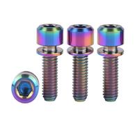 Tornillo de titanio, Tornillo de titanio for bicicleta M6x16, 18 mm, 20 mm, Allen, hexagonal, con arandela, tornillo Ti(Colorful,M6x16mm)