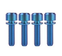Tornillo de titanio, Tornillo de titanio for bicicleta M6x16, 18 mm, 20 mm, Allen, hexagonal, con arandela, tornillo Ti(Blue,M6x16mm)