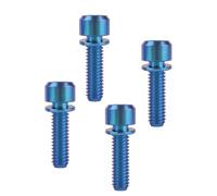 Tornillo de titanio, Tornillo de titanio for bicicleta M6x16, 18 mm, 20 mm, Allen, hexagonal, con arandela, tornillo Ti(Blue,M6x18mm)