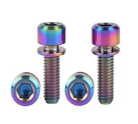 Tornillo de titanio, Tornillo de titanio for bicicleta M6x16, 18 mm, 20 mm, Allen, hexagonal, con arandela, tornillo Ti(Colorful,M6x20mm)