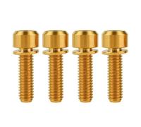 Tornillo de titanio, Tornillo de titanio for bicicleta M6x16, 18 mm, 20 mm, Allen, hexagonal, con arandela, tornillo Ti(Gold,M6x18mm)