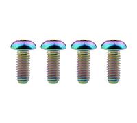 Tornillo de titanio, Tornillos de titanio M4x6, 8, 10, 12, 15 y 20 mm con cabeza hexagonal for bicicleta (paquete de 4, dorados, M4x12 mm)(Rainbow,M4x10mm)