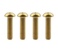 Tornillo de titanio, Tornillos de titanio M4x6, 8, 10, 12, 15 y 20 mm con cabeza hexagonal for bicicleta (paquete de 4, dorados, M4x12 mm)(Gold,M4x15mm)