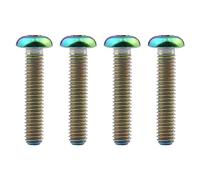 Tornillo de titanio, Tornillos de titanio M4x6, 8, 10, 12, 15 y 20 mm con cabeza hexagonal for bicicleta (paquete de 4, dorados, M4x12 mm)(Rainbow,M4x20mm)
