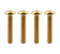Tornillo de titanio, Tornillos de titanio M4x6, 8, 10, 12, 15 y 20 mm con cabeza hexagonal for bicicleta (paquete de 4, dorados, M4x12 mm)(Gold,M4x20mm)