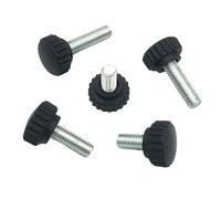 Tornillo de tornillo moleteado, 10 unids/lote M3 M4 M5 Mango cabeza plástico redondo nailon pulgar Perno baquelita mano negro(M4*15mm)