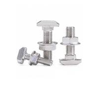 Tornillo deslizante con espárrago en forma de T, Juego niquelado de tuercas con reborde hexagonales perno en T M5 M6 M8 for perfil aluminio ranura 20 30 40 45(3Pcs,30- M6x30mm)