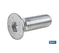 Tornillo - DIN-7991, C-10.9, M-4 x 50 mm, ideal para sujeciones robustas, fabricado en acero, presentación en caja de 200 unidades.