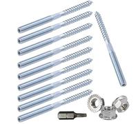 Tornillo Doble Rosca Pernos de Suspensión Tornillo de Espiga 10pcs Tornillo de Doble Punta con Tuercas de Seguridad para Patas para Muebles Abrazaderas Metalicas Tablero Madera (M6*80)