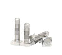 Tornillo en forma de T, GB35, cabeza cuadrada, acero inoxidable 304, M4, M5, M6, M8, M10, M12, A2-70, rosca completa (color: plateado, tamaño: M8 x 40 mm, 5 unidades)(M5x30mm 10pcs)