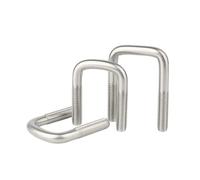 Tornillo en Forma de U de Acero Inoxidable 304/Abrazadera Cuadrada en ángulo Recto/Abrazadera Cuadrada para tubería, Perno de fijación M6M8M10M12