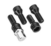 Tornillo Fijación Rueda 4 Tornillos Seguridad Ruedas M14x1.25 M12x1.5 Acero Negro Con Llave Tuerca Rueda Compatibles Para BMW Para MINI Para R50 Serie 2 6 7 X3