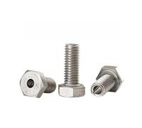 Tornillo hueco de acero inoxidable 304, M4M5M6M8M10M12M14M16M20, especial for máquina de roscado de orificio pasante con perno hexagonal exterior.(M8x50x4.2mm 2PCS)