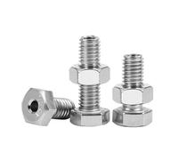 Tornillo hueco de acero inoxidable 304, perno hexagonal exterior especial M4M5M6M8M10M12M14M16M20 for roscado en máquina de mascarillas con orificio pasante(M12x45x6.2mm(1set))
