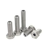 Tornillo hueco de acero inoxidable 304, perno hexagonal exterior especial M4M5M6M8M10M12M14M16M20, tornillo de orificio pasante con rosca for máquina de máscara.(2Pcs M12x50x6.2)