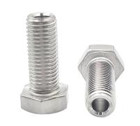 Tornillo hueco M5/M6/M8/M10/M12/M14/M16/M20 Perno hexagonal exterior de acero inoxidable Rosca de máquina Tornillo de orificio pasante 2 piezas, 2 piezas, M5x12x2,5mm