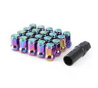 Tornillo La Rueda Bloqueo Compatible Con Suzuki Para SX4 Para Jimny 20 Piezas Rayos De Rueda Heptagonales De Hierro Tuercas De Bloqueo Longitud 32MM Tuerca De Extremo Cerrado M12 * 1,25(color1)