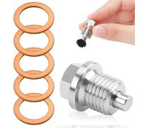 Tornillo Magnético de Drenaje Eceite, M14 x 1,5 Tuerca Universal con 5 Anillos Sellado Junta Magnética Carter Tapon Traer Arandela El Accesorios para La MayorÍA AutomÓViles Barcos Motocicletas