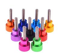 Tornillo moleteado colorido M6 M8 cabeza moleteada de aluminio rosca de acero inoxidable apriete a mano tornillo de pulgar(Black,10MM_M6 2PCS)