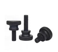 Tornillo moleteado negro DIN464 GB834 con cabeza escalonada alta, apriete manual for ajuste de vidrio en muro cortina.(M4x25mm-20pcs)