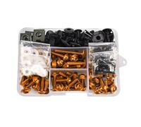 Tornillo Motocicleta Compatible Con Yamaha Para YZF-R1 XJR1200 XJR1300 FJR1300 SR400 XVS400 Kit De Tornillos Del Carenado Moto Tuerca(Orange)