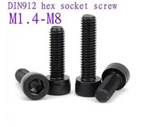 Tornillo para Llantas Aleación,Rueda Pernos Tornil Tornillos De Cabeza Hexagonal Allen DIN912, Grado 12,9, Color Negro, M1,4,6, M2,5, M3, M4, M5, M6, M7, M8, 5/100 Unidades(X5mm,M1.6 50pcs)