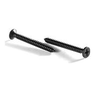 Tornillo para madera #12 x 1-1/2 pulgadas, 100 piezas 18-8 (304) Tornillos de acero inoxidable cabeza plana Phillips rápido autorroscantes para paneles de yeso óxido negro por SG TZH